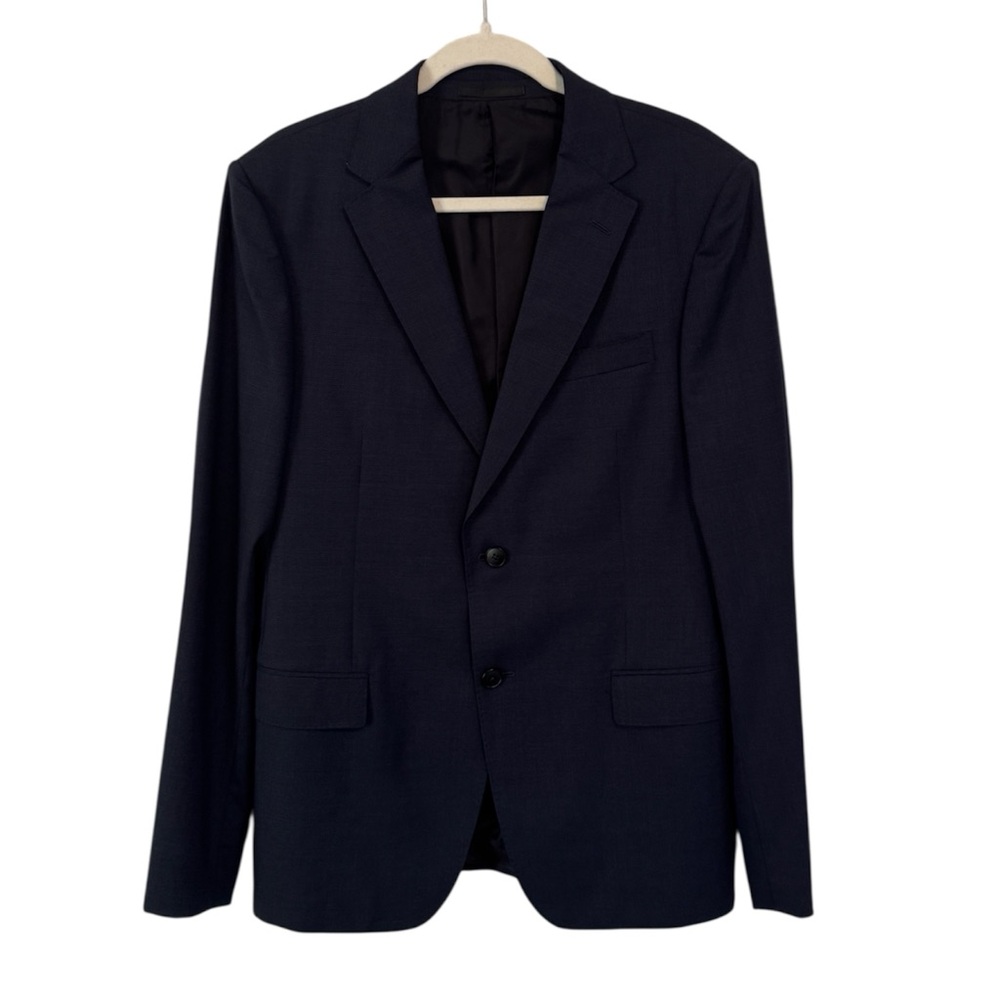 Z Zegna Navy Blue Twill Wool 2 Button Blazer Jacket Sports Coat Italy 40 R